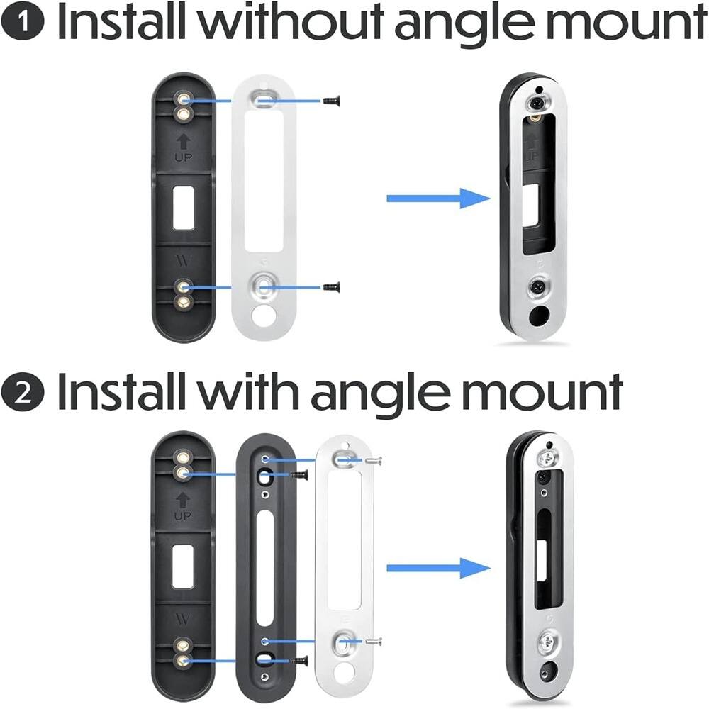 1. Install without angle mount

2. Install with angle mount