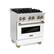 Left. ZLINE - Autograph 30" Legacy Dual Fuel Range w/ 4 Burners & White & Bronze Accents (RAZ-WM-30-CB) - Multicolor.