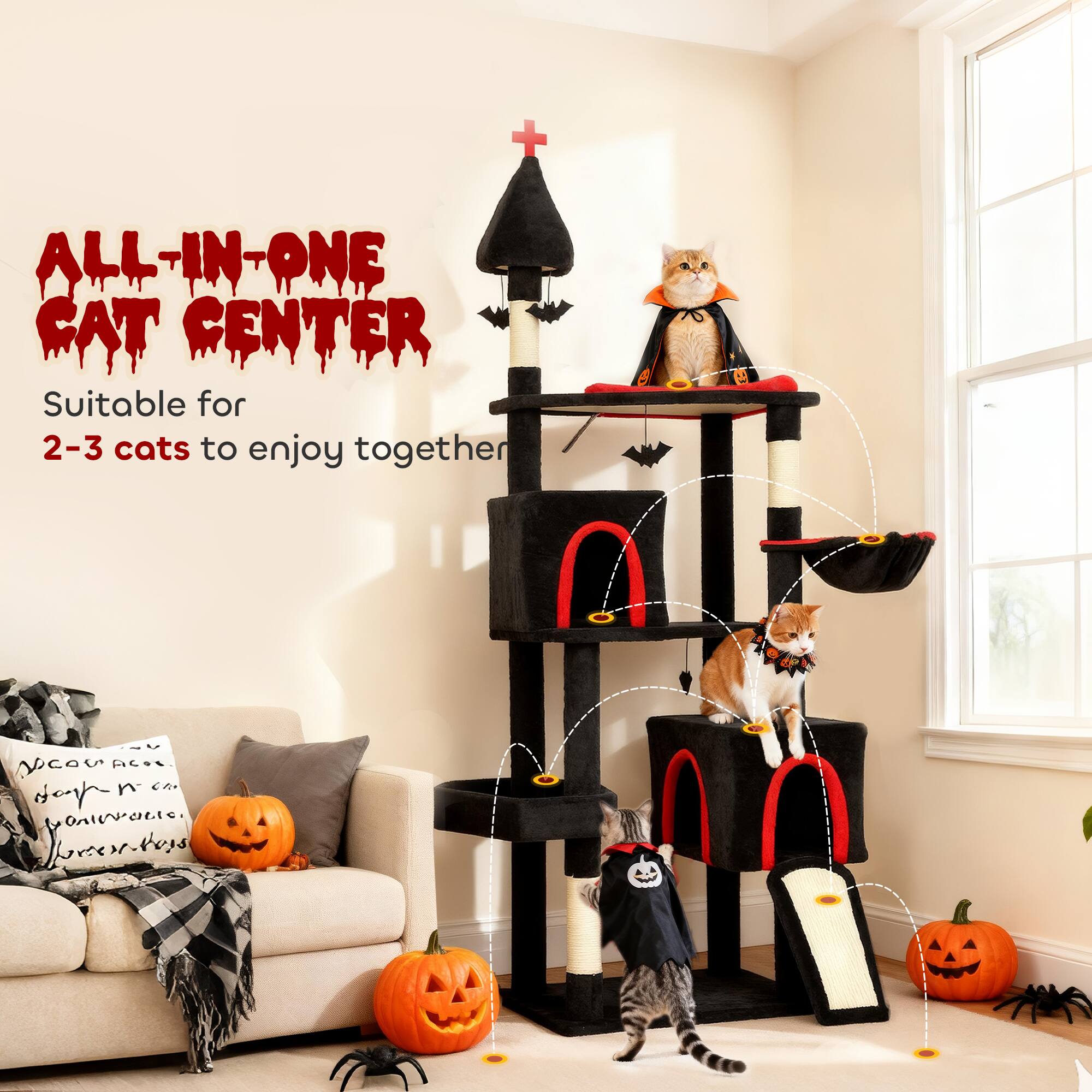 ALL-IN-ONE CAT CENTER  
Suitable for 2-3 cats to enjoy together  

You are  
so funny  
you make me  
laugh  
foreverless