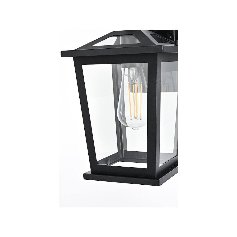 Alt View 2. Elegant Lighting - Cayman 7 inch Outdoor Pendant in Black - Black.