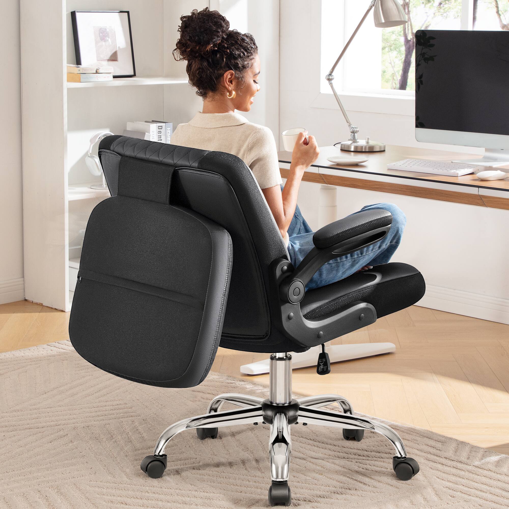 Brick Attic Criss Cross Office Chair with 2 in 1 Flip Backrest