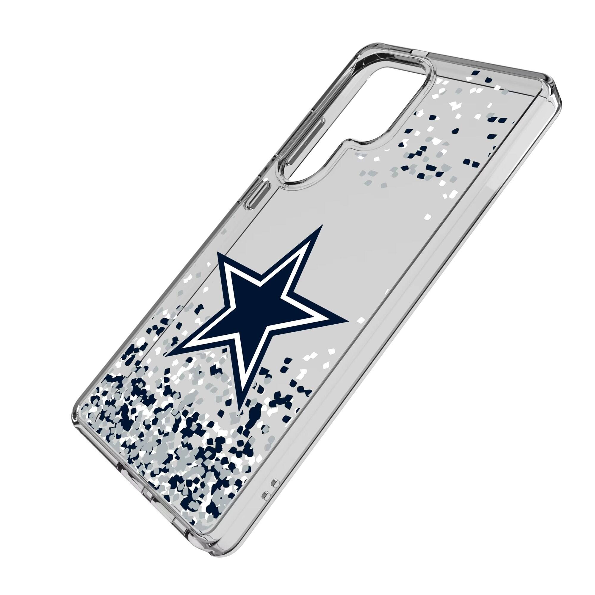 Alt View 1. Keyscaper - Dallas Cowboys Galaxy Clear Case with Confetti Design - S22 Plus - Multicolor.