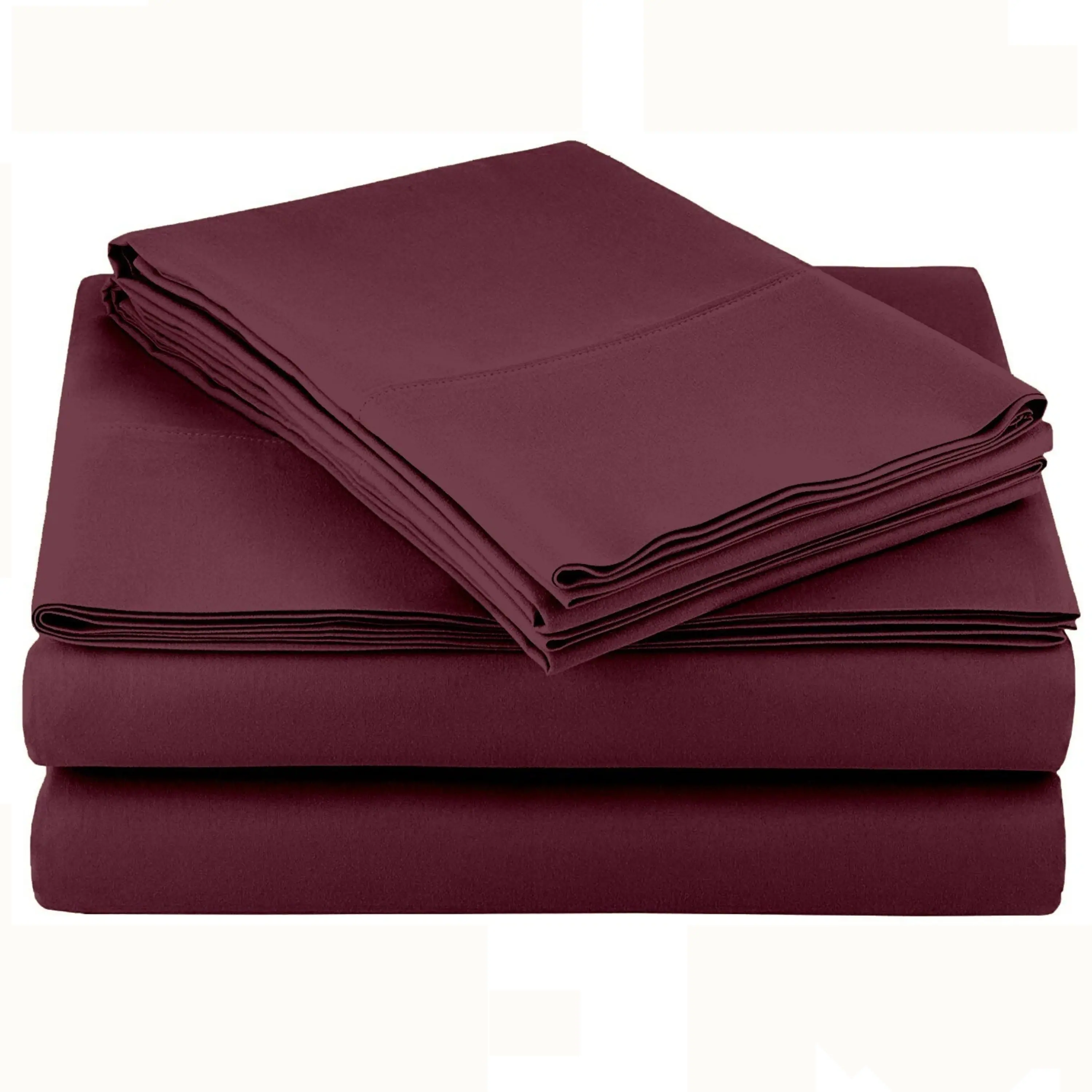 Front. Kitcheniva - 4 Piece Bed Sheet Set Microfiber Comfort Ultra Soft Deep Pocket Sheets Burgundy Full - Burgandy.