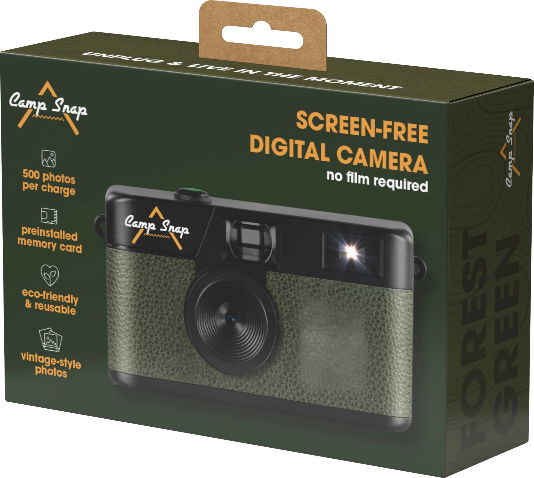 UNPLUG & LIVE IN THE MOMENT

Camp Snap

SCREEN-FREE DIGITAL CAMERA
no film required

500 photos per charge
preinstalled memory card
eco-friendly & reusable
vintage-style photos

FOREST GREEN