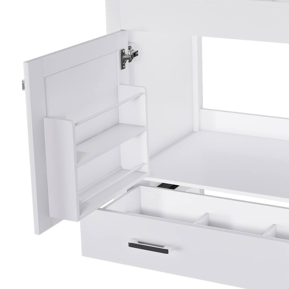 Alt View 6. Loheer - Loheer 42 inch bathroom vanity base only White Freestanding Cabinet - White.