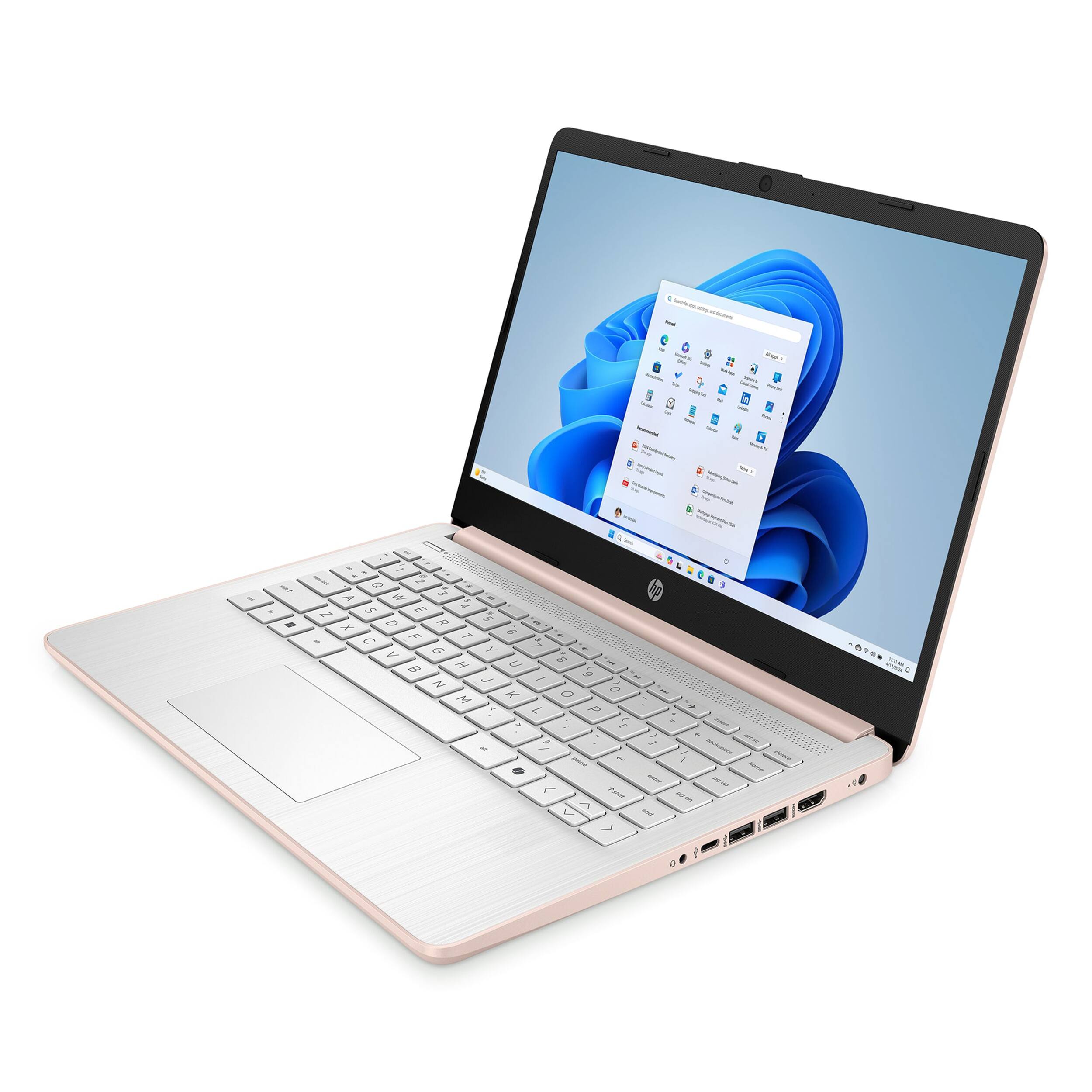 Alt View 7. HP - HP 14" Laptop - Intel Processor N150 - 16GB Memory - 128GB UFS+160GB Dock Set - Pale Rose Gold - Pale Rose Gold.