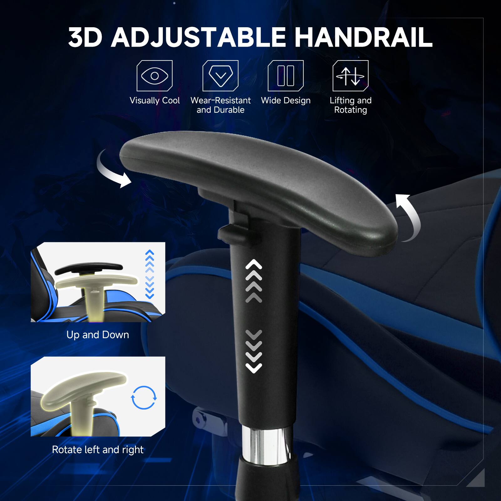 3D ADJUSTABLE HANDRAIL
Visually Cool
Wear-Resistant and Durable
Wide Design
Lifting and Rotating
Up and Down
Rotate left and right