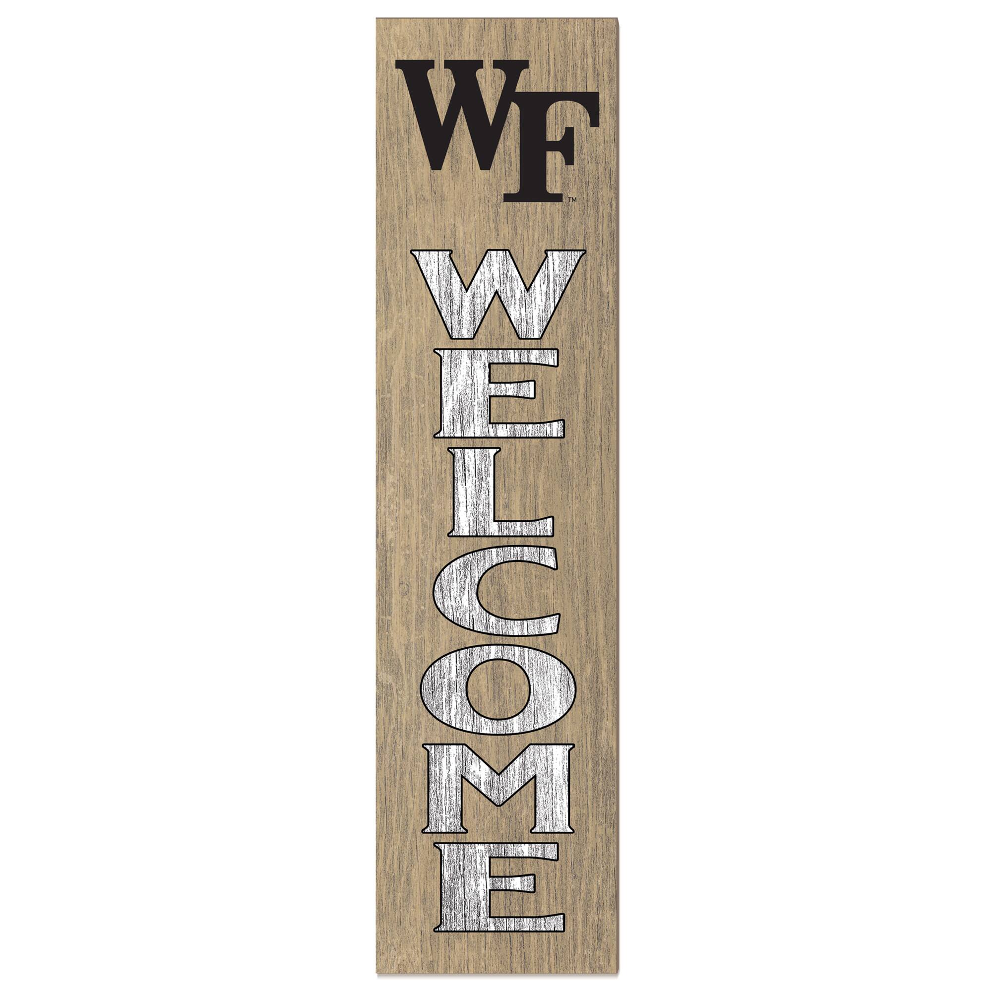 Gold Wake Forest Demon Deacons 12'' x 48'' Welcome Outdoor Leaner