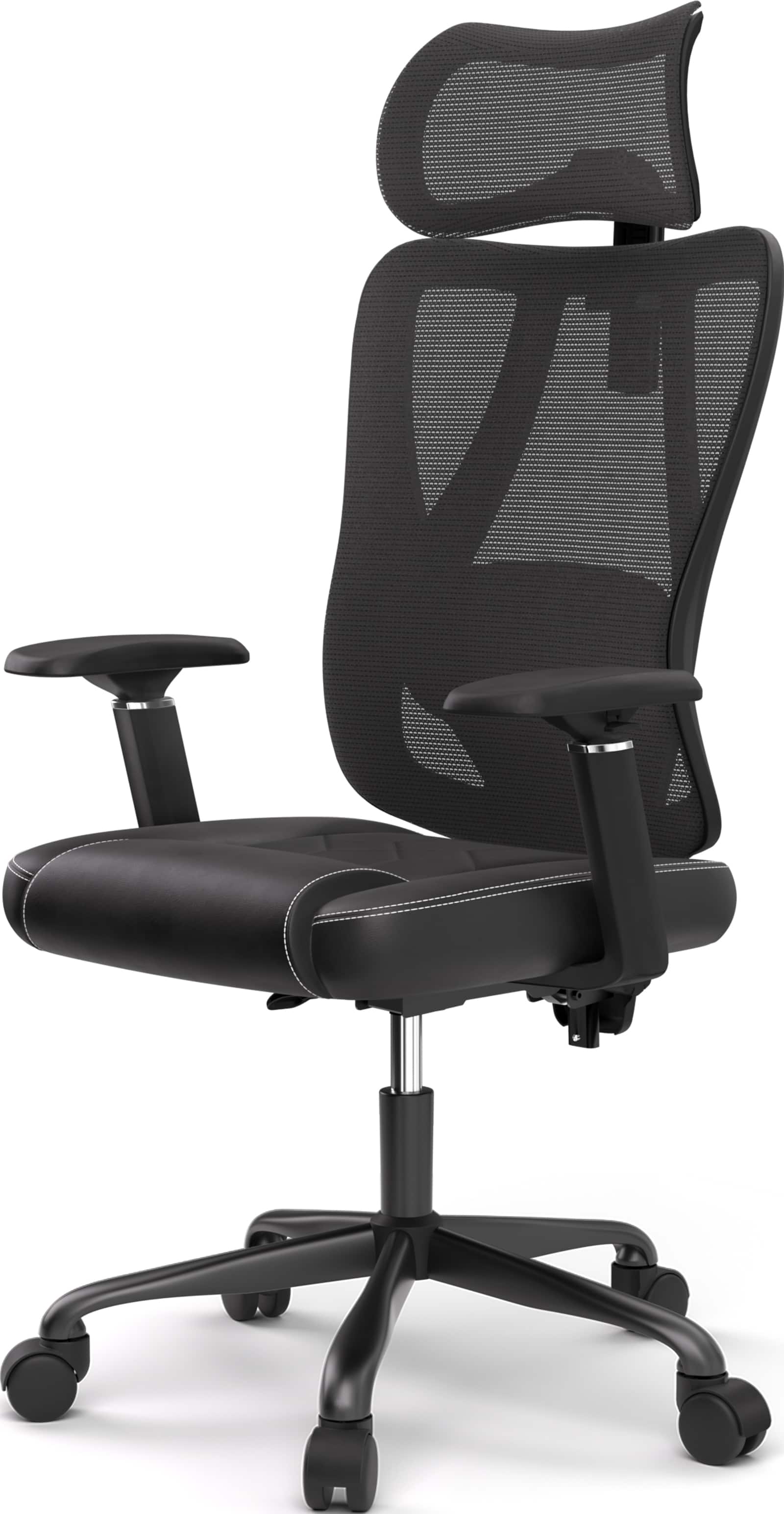 Left. ACGAM - Ergonomic Mesh Office Chair, High Back Gaming Chair w/ Lumbar Support, 1D Adjustable Armrest, Height & Tilt, Metal Base - Black.