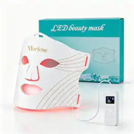 Morfone - 276 LED 850nm NIR Red Light Therapy Mask 4 Modes LED Face Therapy Mask with Cooling Function - White