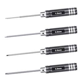 Neewer - Lightweight Hex Screwdriver Tool Kit, 4 Sizes (1.5-3.0mm), TiN Coating, Durable