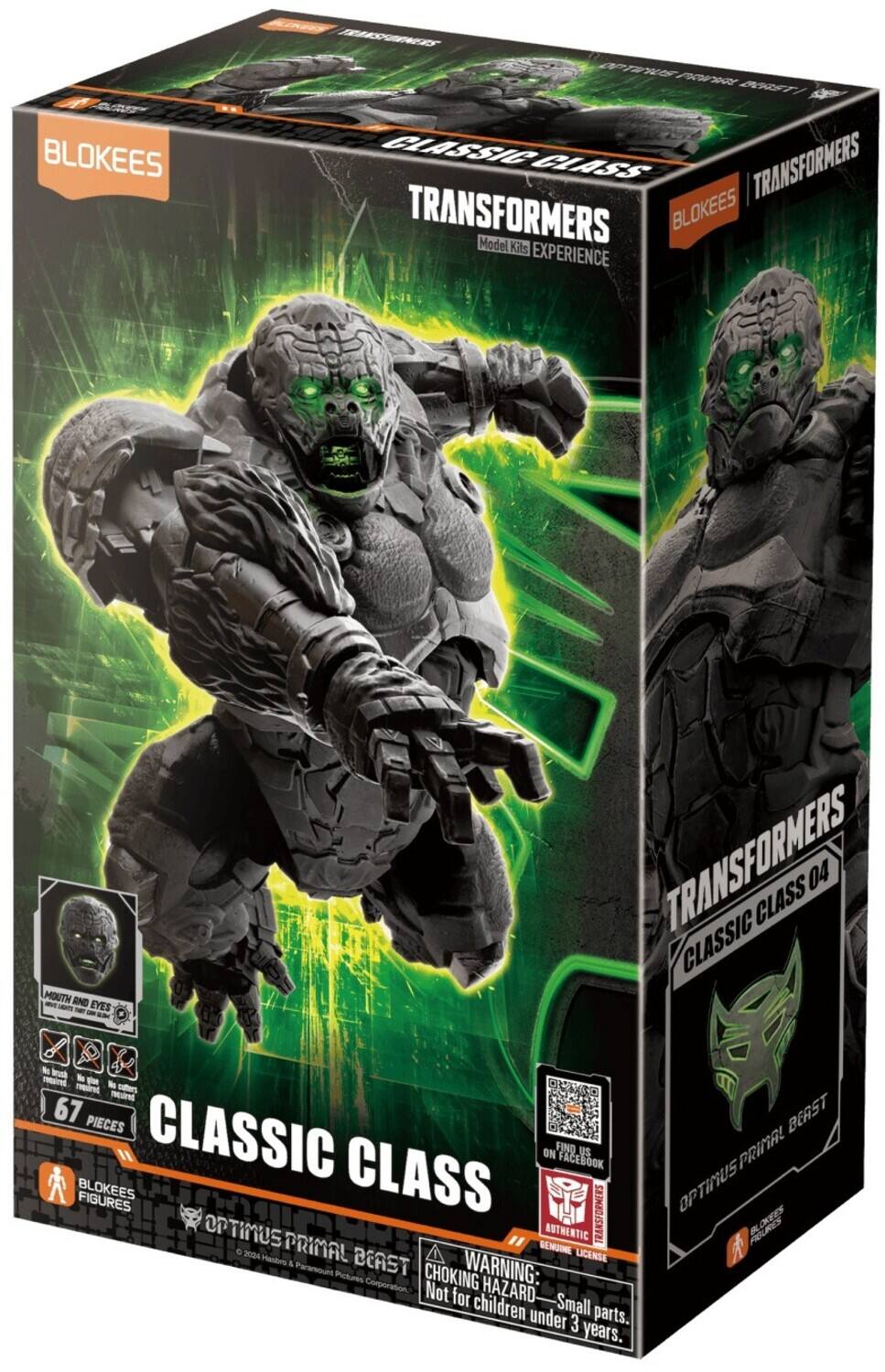 BLOKEES FABES EVTIES PAe V9057 CLASSIC BLASS TRANSFORMERS TRANSFORMERS BLOKEES Model Kits EXPERIENCE MOUTH AND - - EYES - - - TRANSFORMERS CLASS 04 CLASSIC No 1 nt - ntn N vlter IMturE 67 PIECES CLASSIC CLASS ON FIND FACEBOOK US BLOKEES FIGURES OPTIMUS AUTHENTIC TRANSFORMERS 6 2004 Hasbro PRIMAL & BEAST GENUINE LICENSE Paramount Pictures Corporation CHOKING WARNING: Not for HAZARD-Small HAZARD Small children under parts. 3 years.