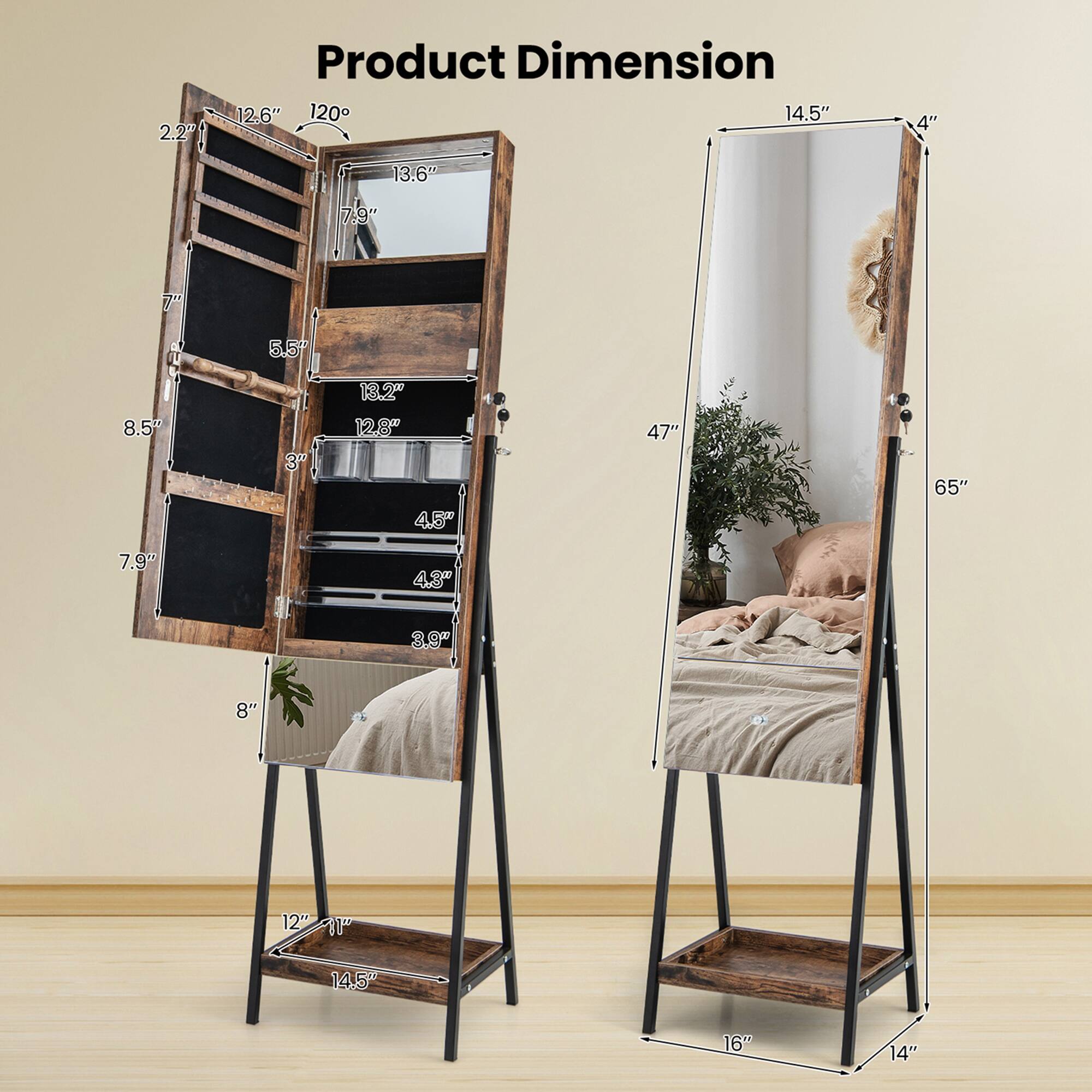 Product Dimension

- 2.2"
- 12.6"
- 120°
- 13.6"
- 7.9"
- 7"
- 5.5"
- 8.5"
- 3"
- 13.2"
- 12.8"
- 4.5"
- 47"
- 65"
- 7.9"
- 4.8"
- 3.9"
- 8"
- 12"
- 10
- 14.5
- 16"
- 14"
- 14.5"
- 4"
- 16"
- 14"