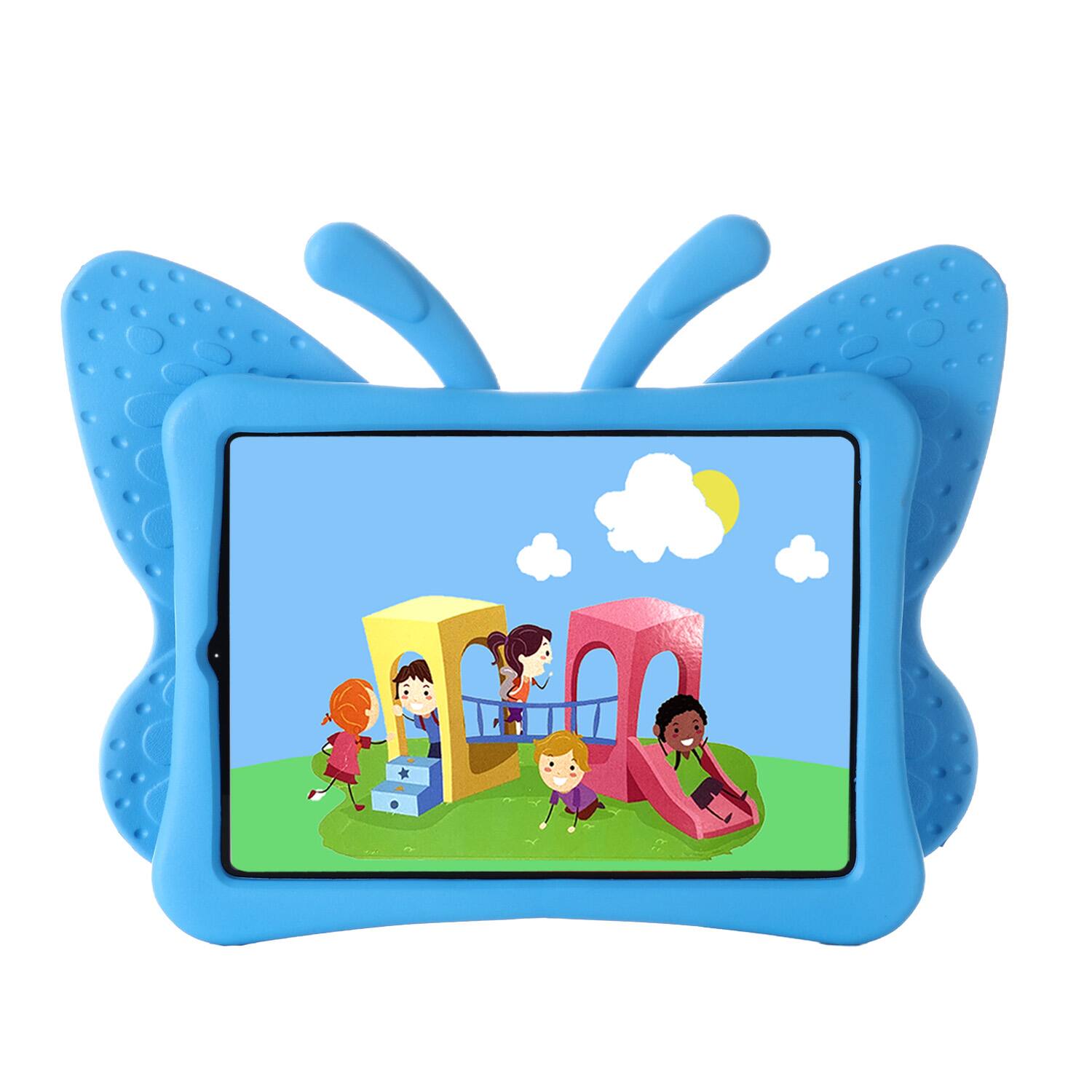 Angle. Dteck - For Samsung Galaxy Tab A8 2022 10.5-inch Kid Case Butterfly Kickstand Light EVA Full Body Drop Protective Cover - Blue.