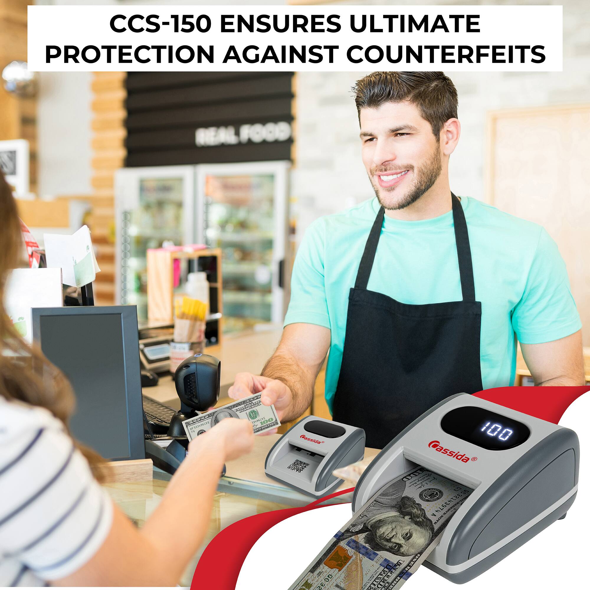 CCS-150 ensures ultimate protection against counterfeits

REAL
770
AFIZINGRE
parano 100
@assida 56-30 QC
100 Cassida 001 03 00 A C32143974 JANEY CAMPA