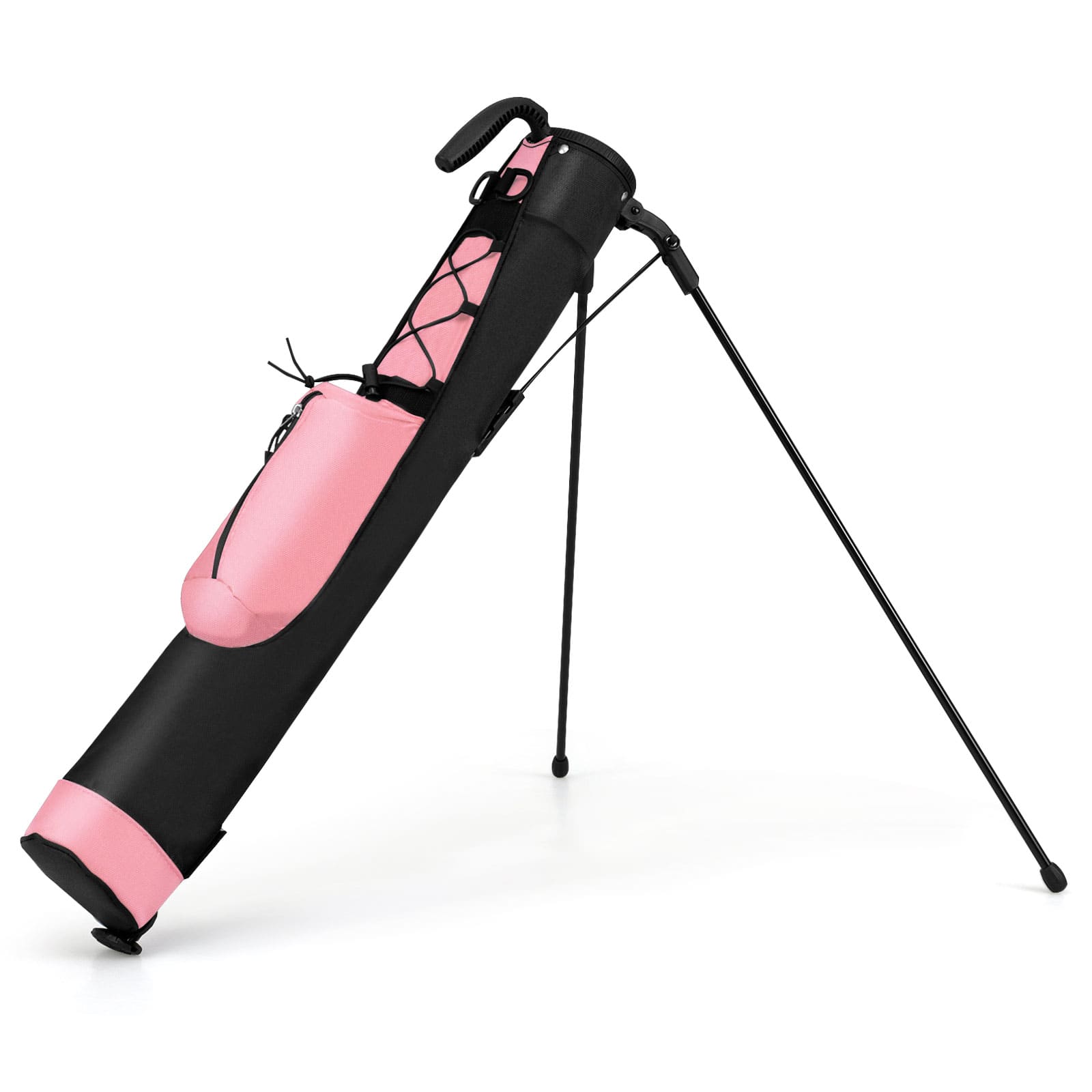 Front. Gymax - Gymax Lightweight Golf Stand Bag Par 3 & Executive Courses Carry Bag Shoulder Strap Pink - Pink.