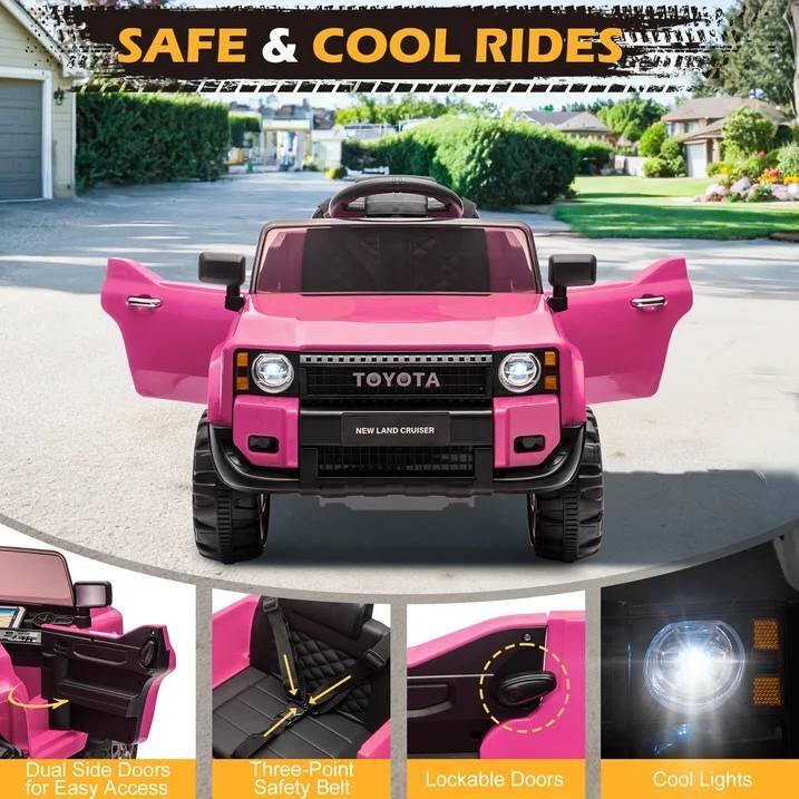 SAFE & COOL RIDES

TOYOTA  
NEW LAND CRUISER

- Dual Side Doors for Easy Access
- Three-Point Safety Belt
- Lockable Doors
- Cool Lights
