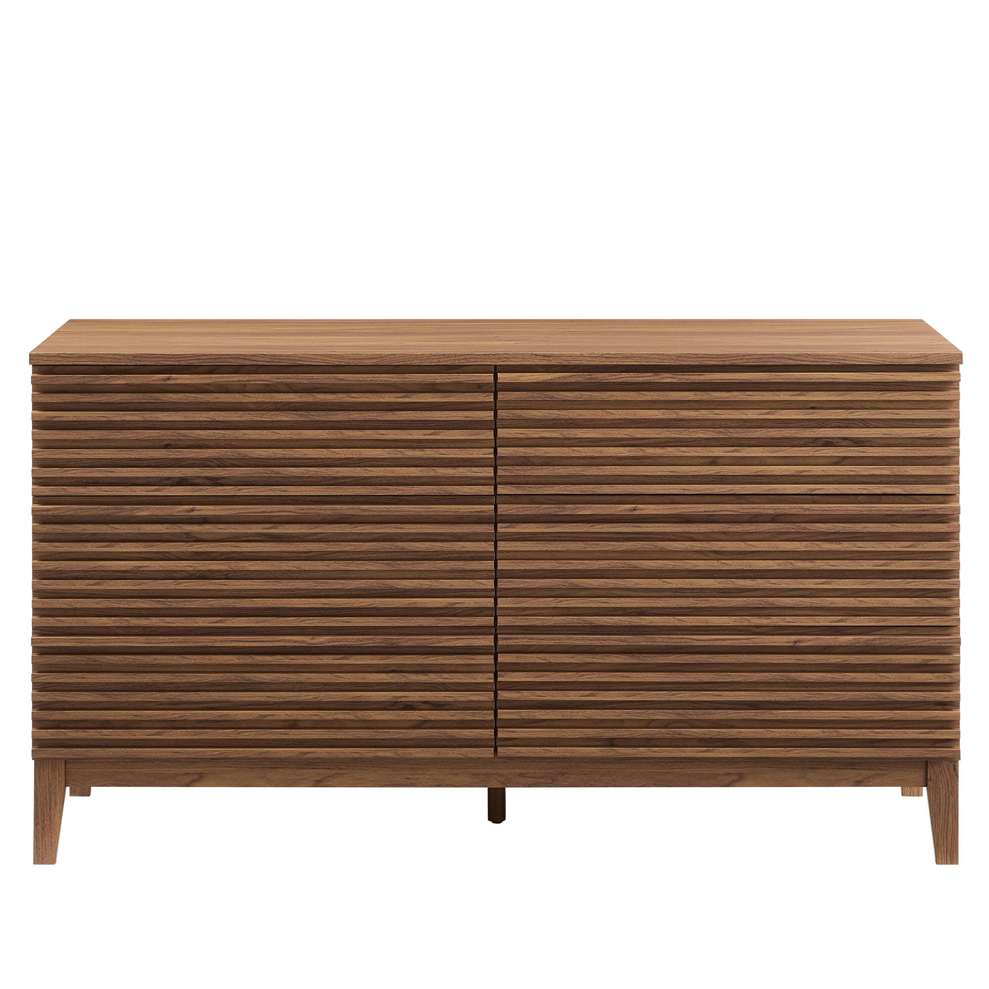 Alt View 4. Modway - Render 63" 6-Drawer Dresser by Modway - Walnut.