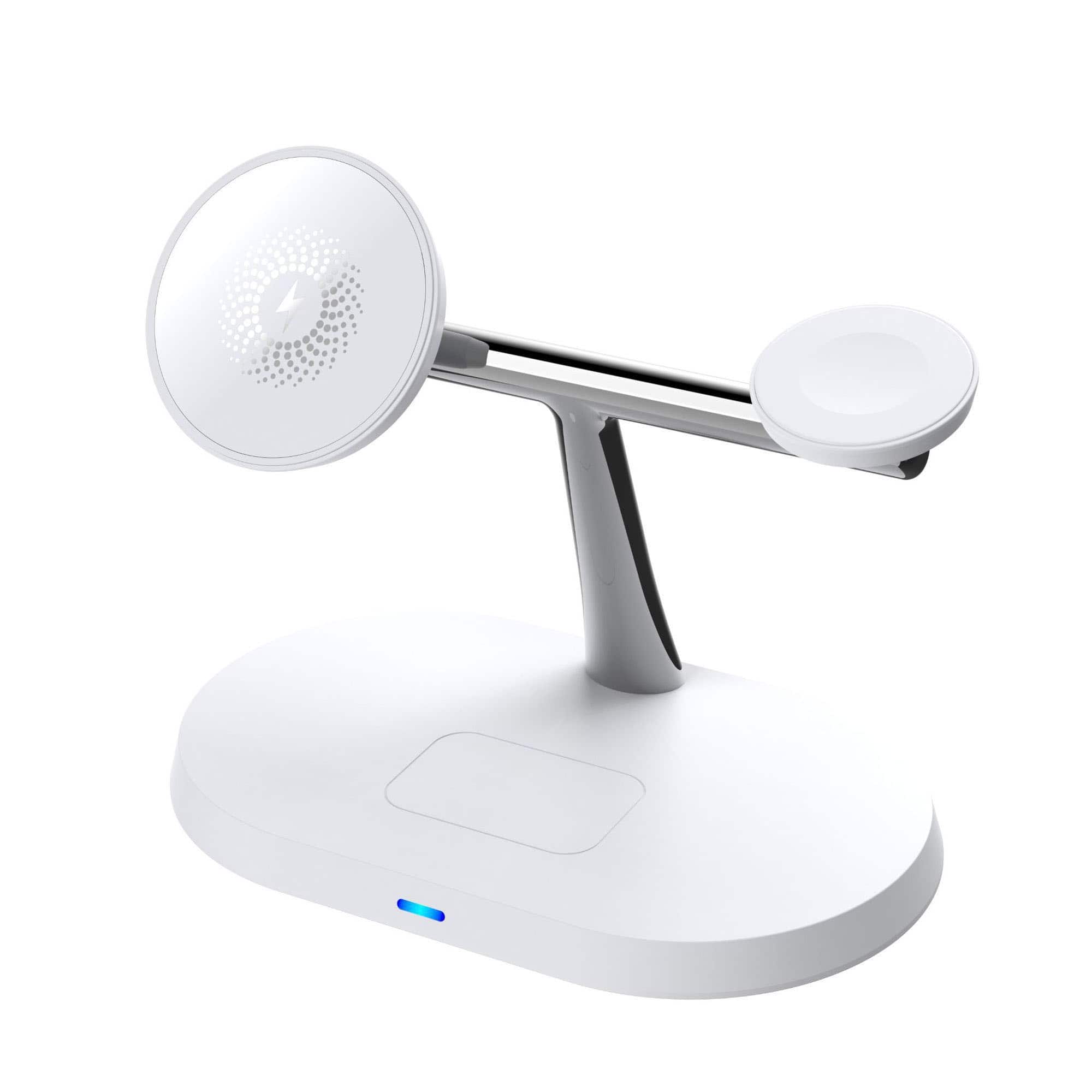 YONWAY - 3 in 1 Magnetic Wireless Charger Stand, 15W Fast Wireless Charging Station, Travel Charger for iPhone, Watches, Airpods