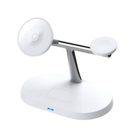 YONWAY - 3 in 1 Magnetic Wireless Charger Stand, 15W Fast Wireless Charging Station, Travel Charger for iPhone, Watches, Airpods