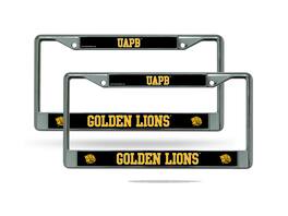 Rico Industries - Arkansas Pine Bluff Golden Lions Chrome Metal License Plate Frame - Set of 2 - Multi