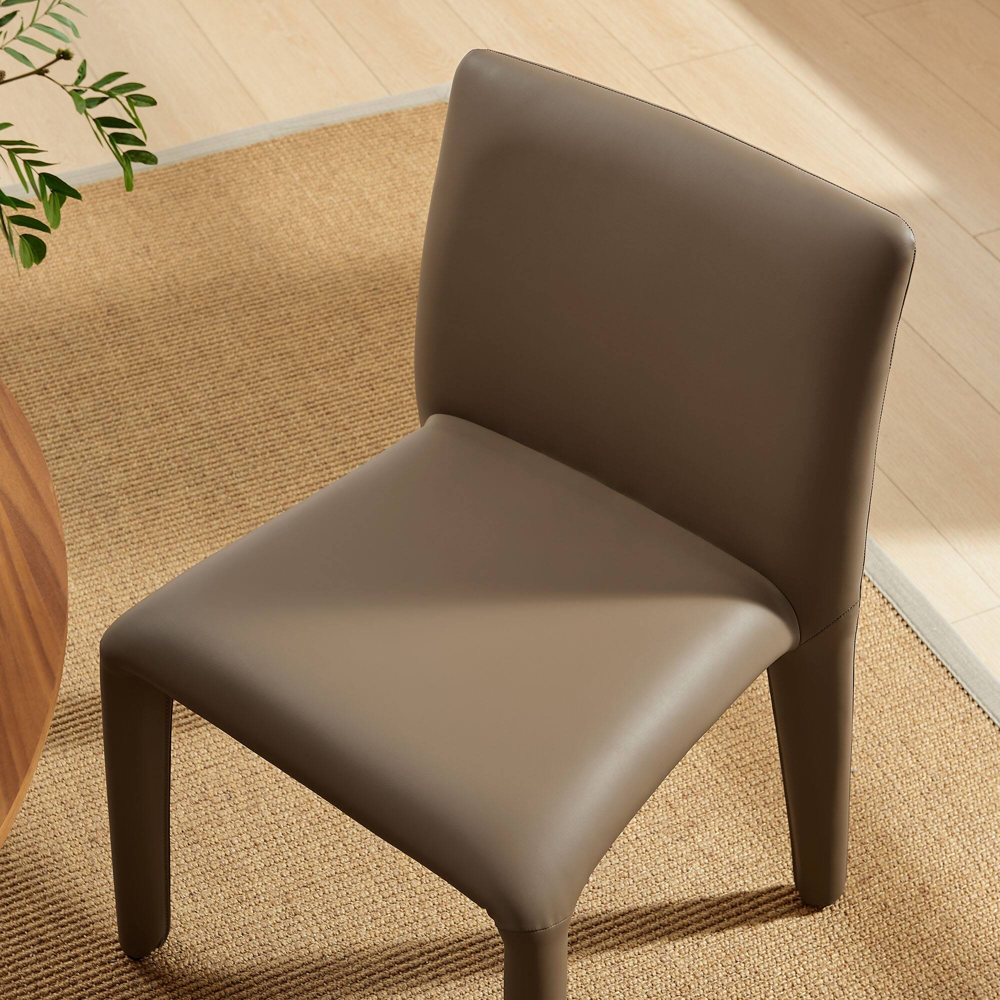 Alt View 5. Modway - Rhodes Vegan Leather Upholstered Dining Chair by Modway - Brown.