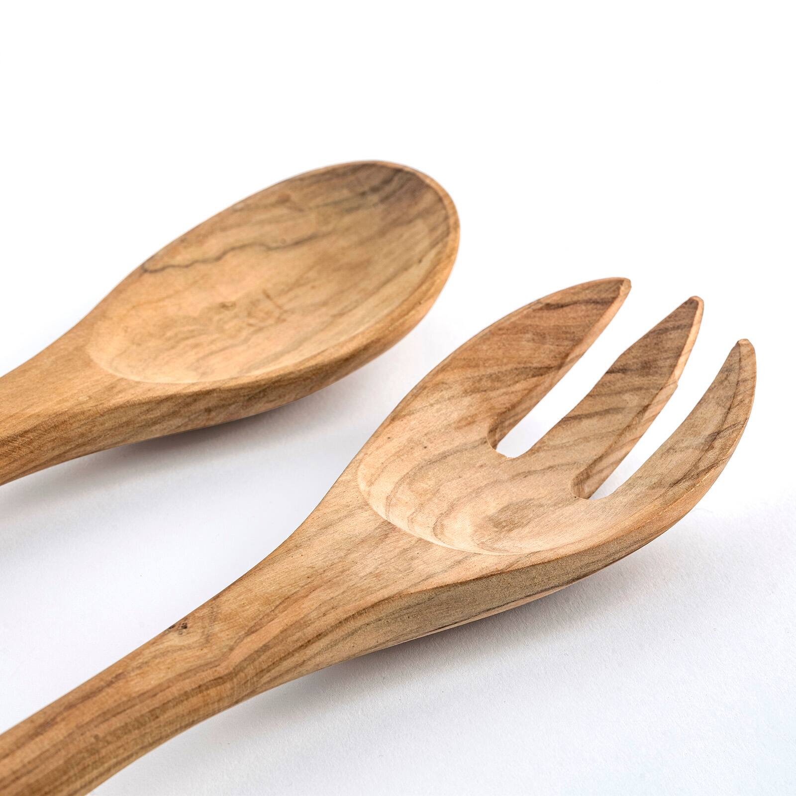 Alt View 5. Berard - France Olive Wood Handcrafted 2 Piece Salad Server Set - Brown.