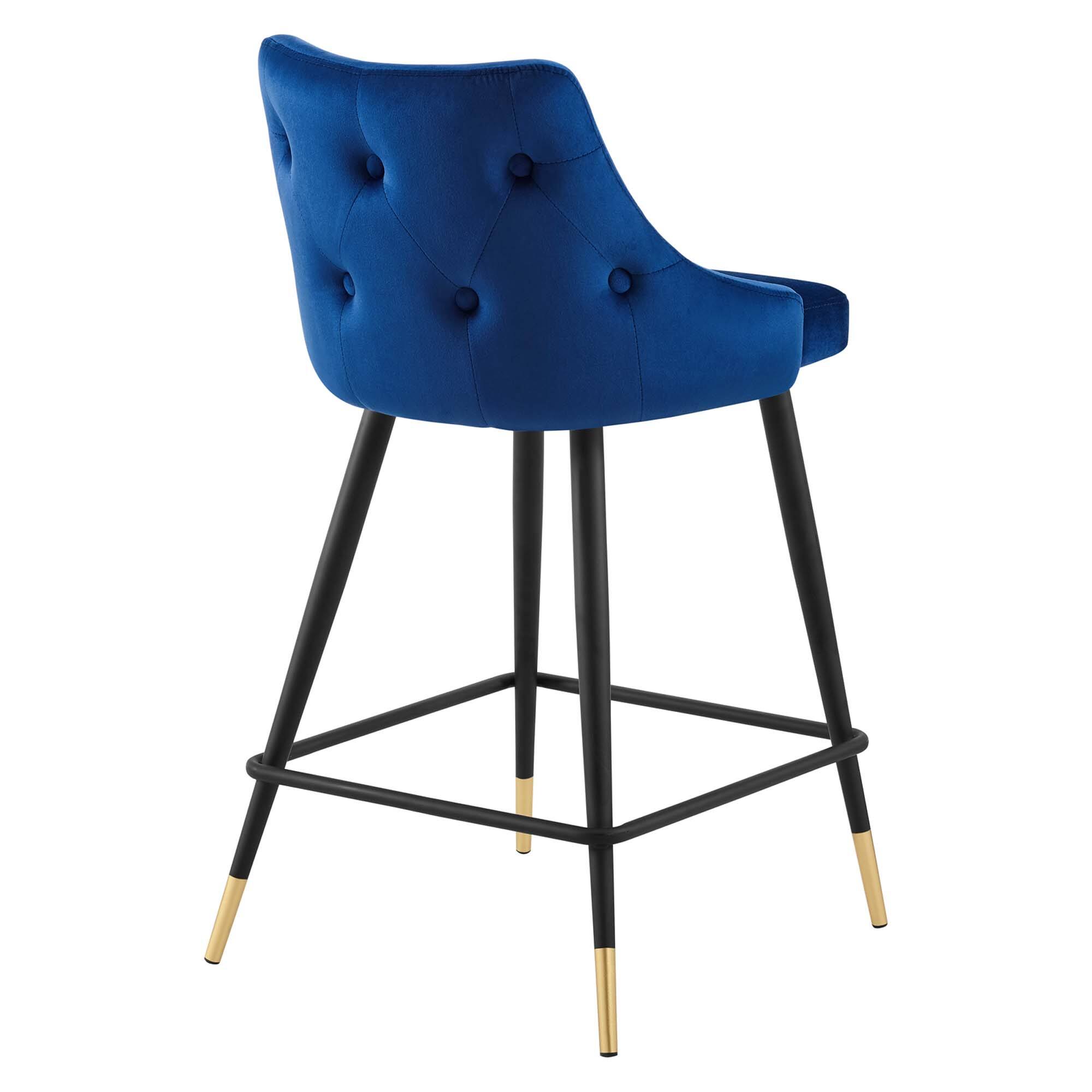 Alt View 2. Modway - Adorn Performance Velvet Counter Stool by Modway - Navy.