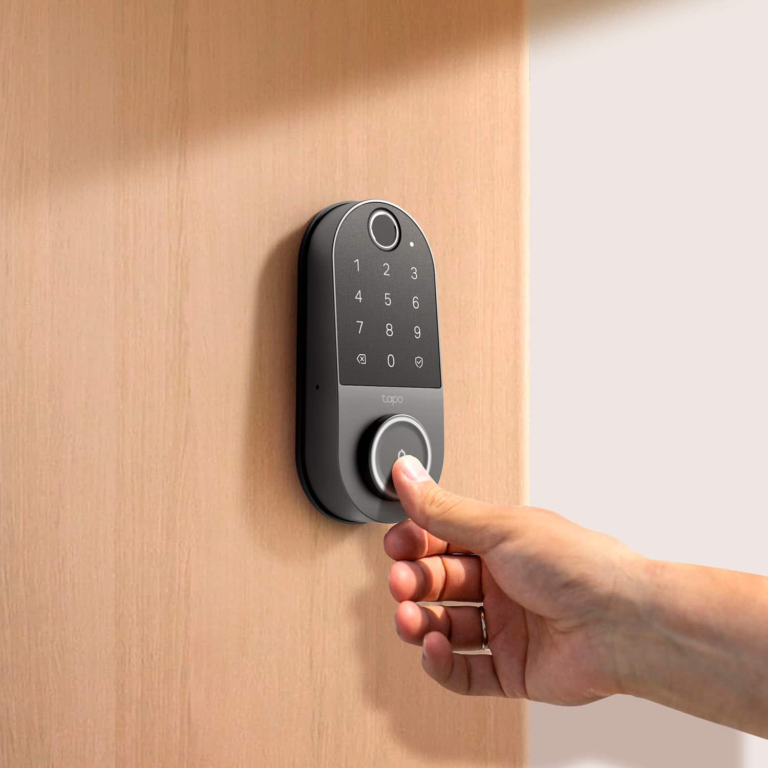 Alt View 12. TP-Link - Tapo DL110 Smart Wi-Fi Deadbolt Lock - Lock/Unlock using Keypad, App, or Fingerprint Recognition - Replaces Most Locks - Black.