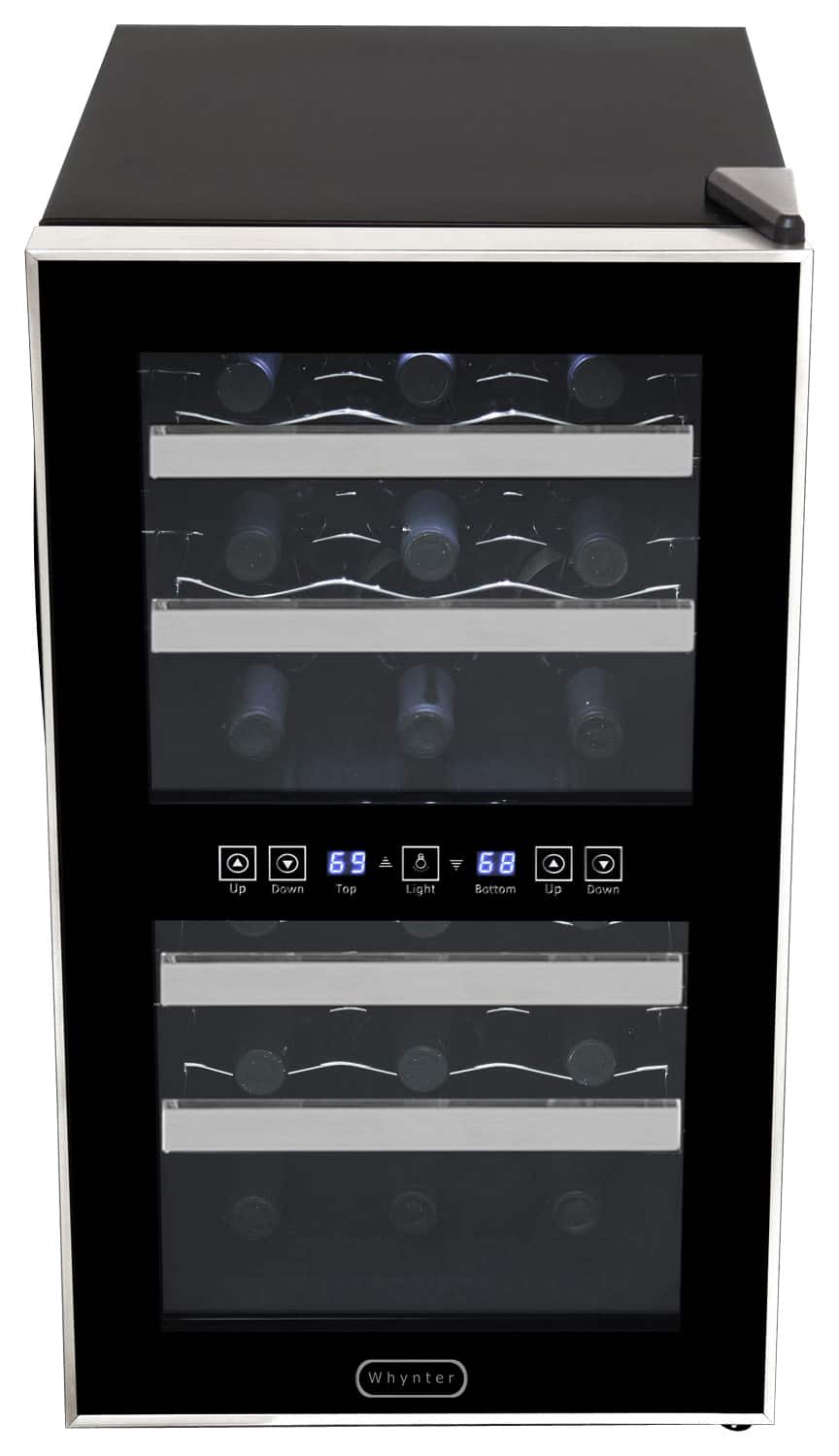 Front. Whynter - 18-Bottle Wine Cooler - Black.