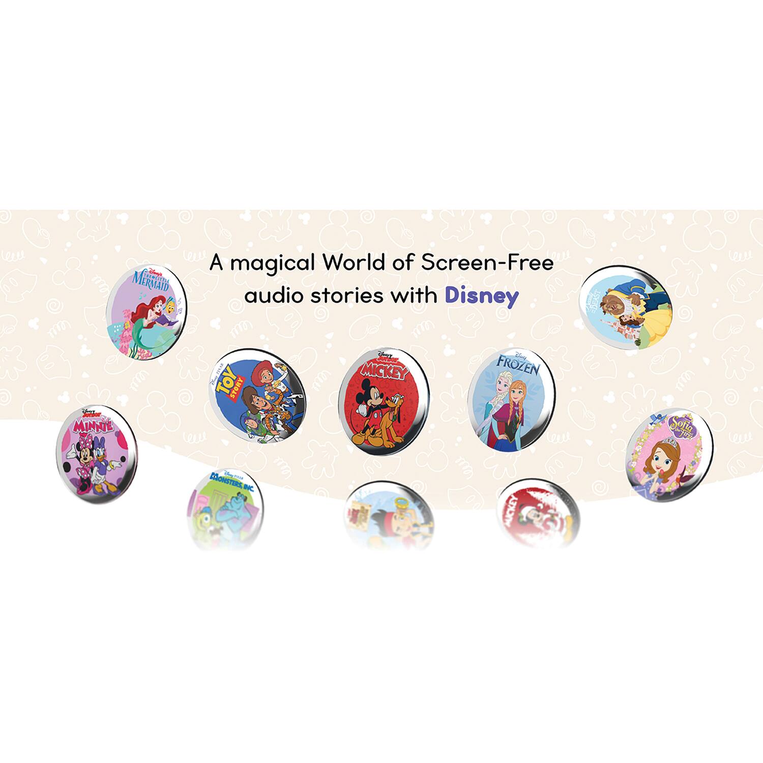 A magical World of Screen-Free audio stories with Disney

- Mermaid
- Mickey
- Frozen
- Toy Story
- Minnie
- Monsters, Inc.
- Sofia