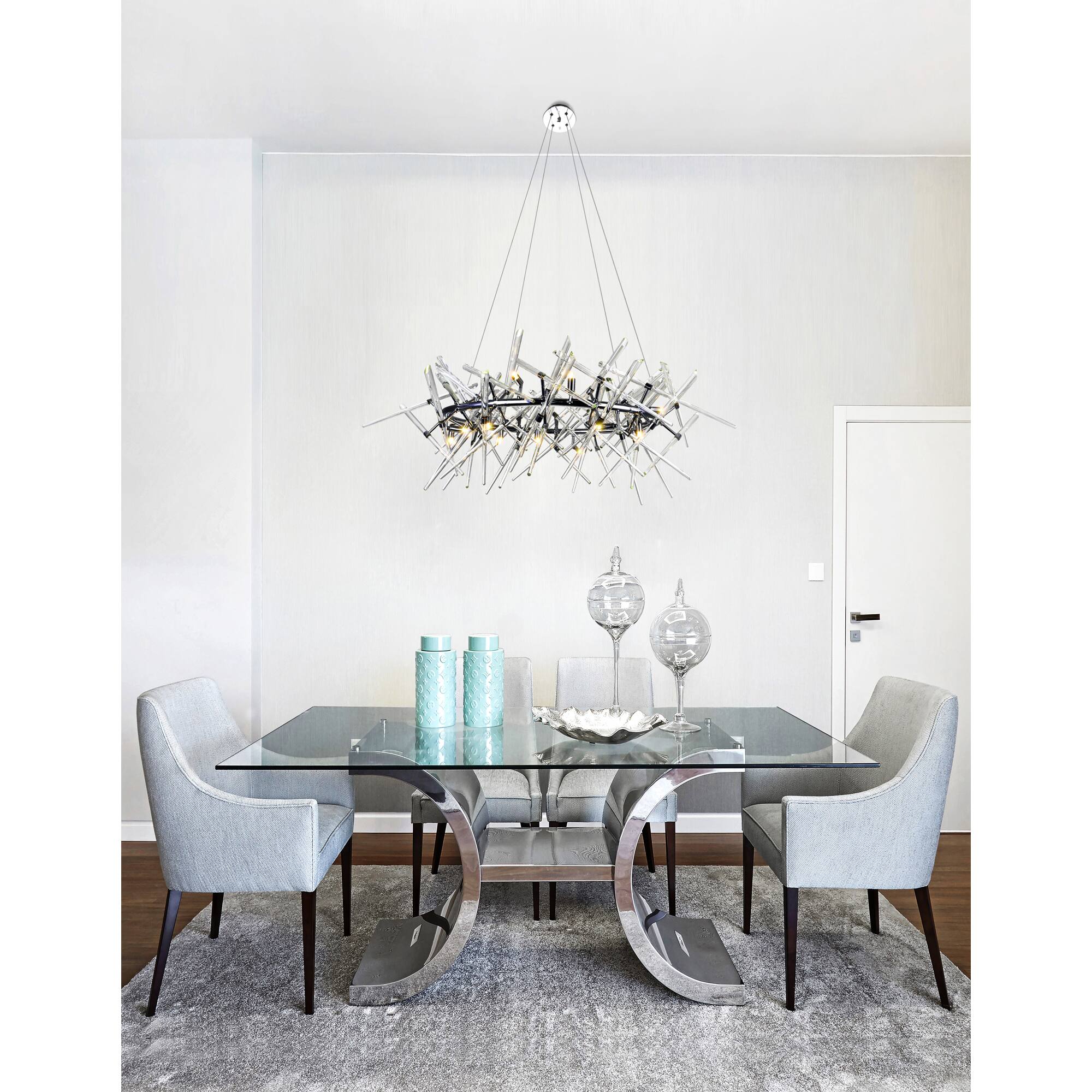 Alt View 2. CWI Lighting - Icicle 12 Light Chandelier With Chrome Finish - Chrome.