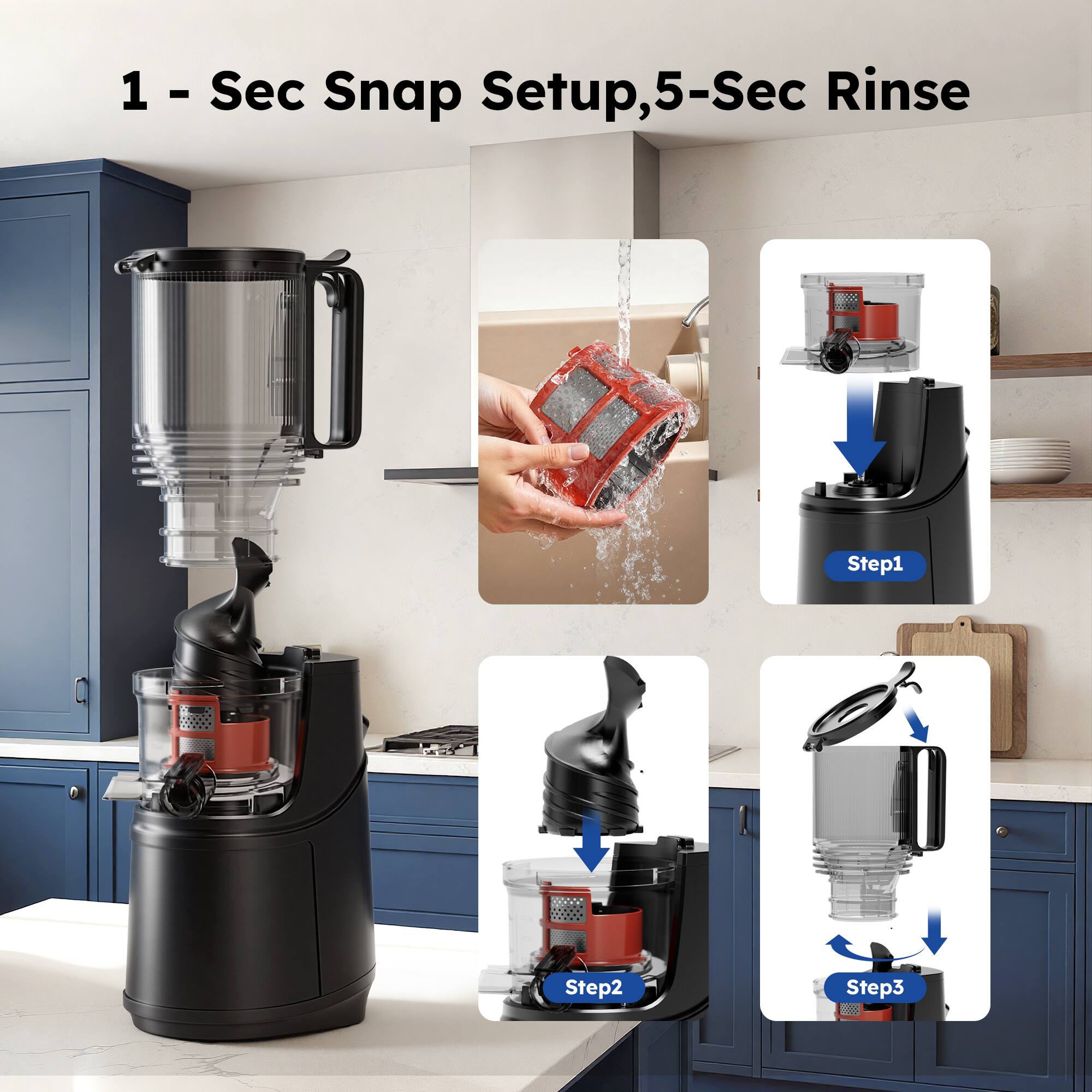 1 - Sec Snap Setup, 5-Sec Rinse

Step1  
Step2  
Step3