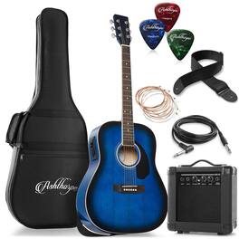 Ashthorpe - 41-in Dreadnought Acoustic Electric Guitar with 10 Watt Amp - Blue