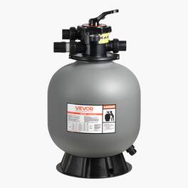 VEVOR - Sand Filter, 20-Inch, 50 GPM Above Inground Swimming Pool Sand Filter System, with 7-Way Multi-Port Valve, Backwash - Light Gray