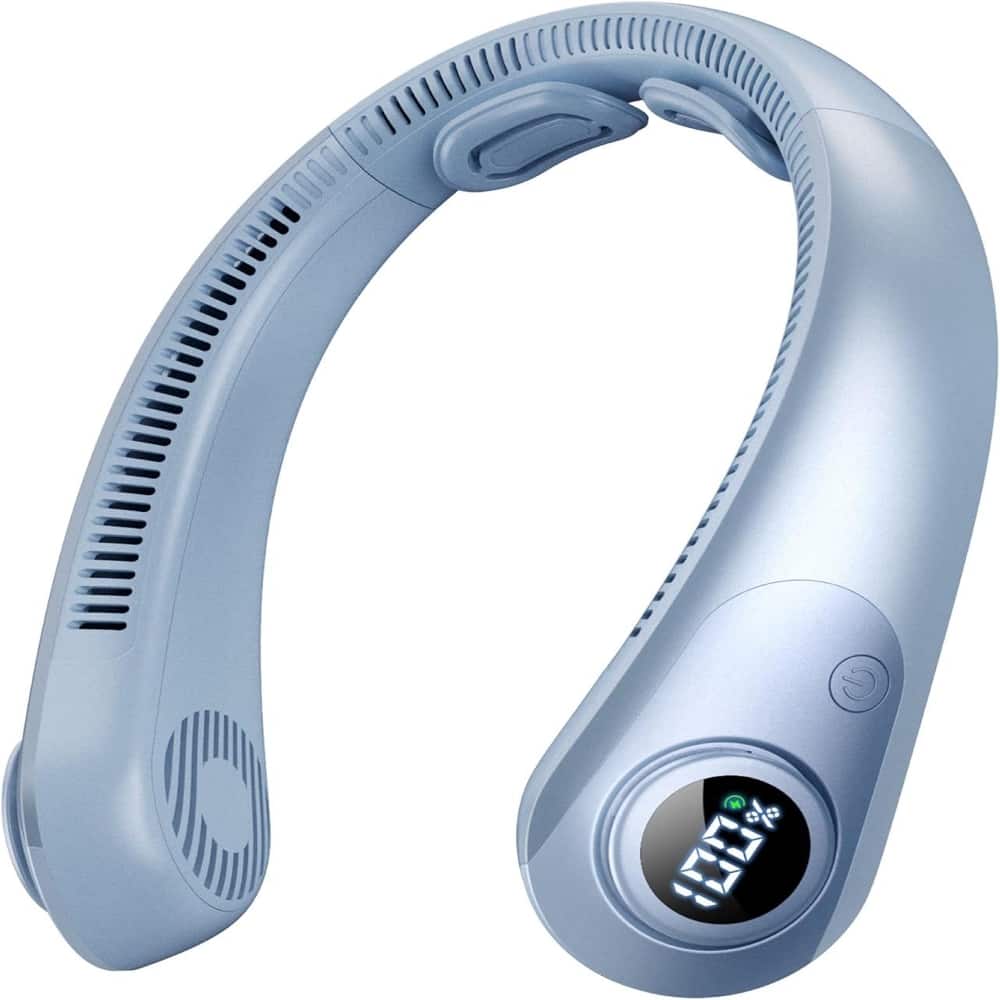 Loheer - Portable Neck Fan Bladeless Wearable Personal Fan Five Speed Rechargeable Neck Air Conditioner with LED Display price history on PriceWatchPro