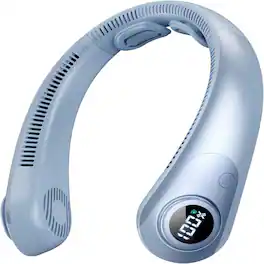 Loheer - Portable Neck Fan Bladeless Wearable Personal Fan Five Speed Rechargeable Neck Air Conditioner with LED Display