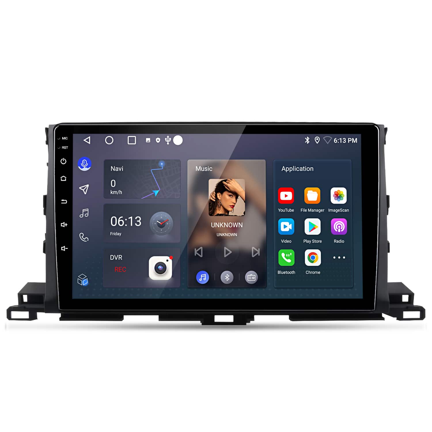 Junsun - 2+64GB Android14 Carplay For 2014-2019 Toyota Highlander Car Stereo Radio GPS Navi WIFI RDS SWC BT FM - Black