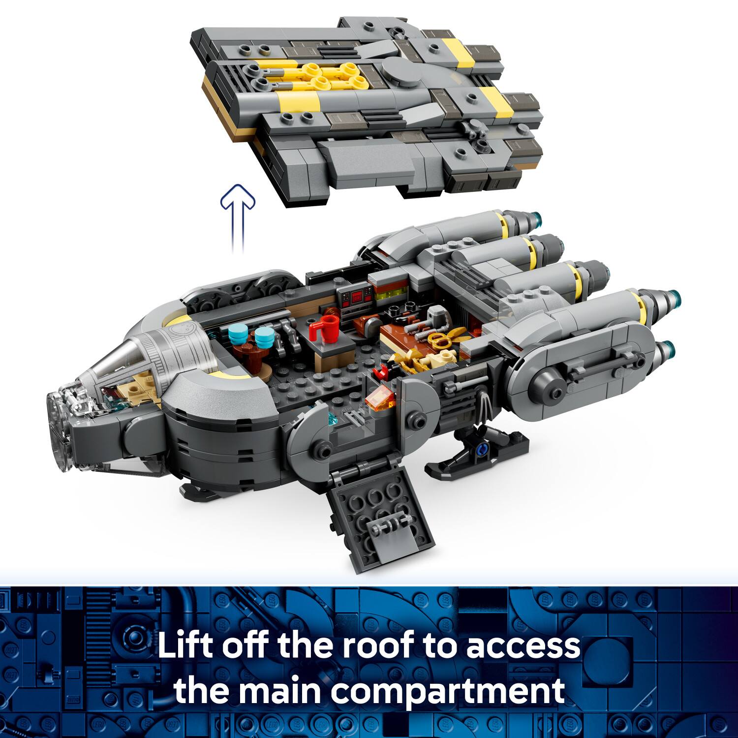 Lift off the roof to access the main compartment