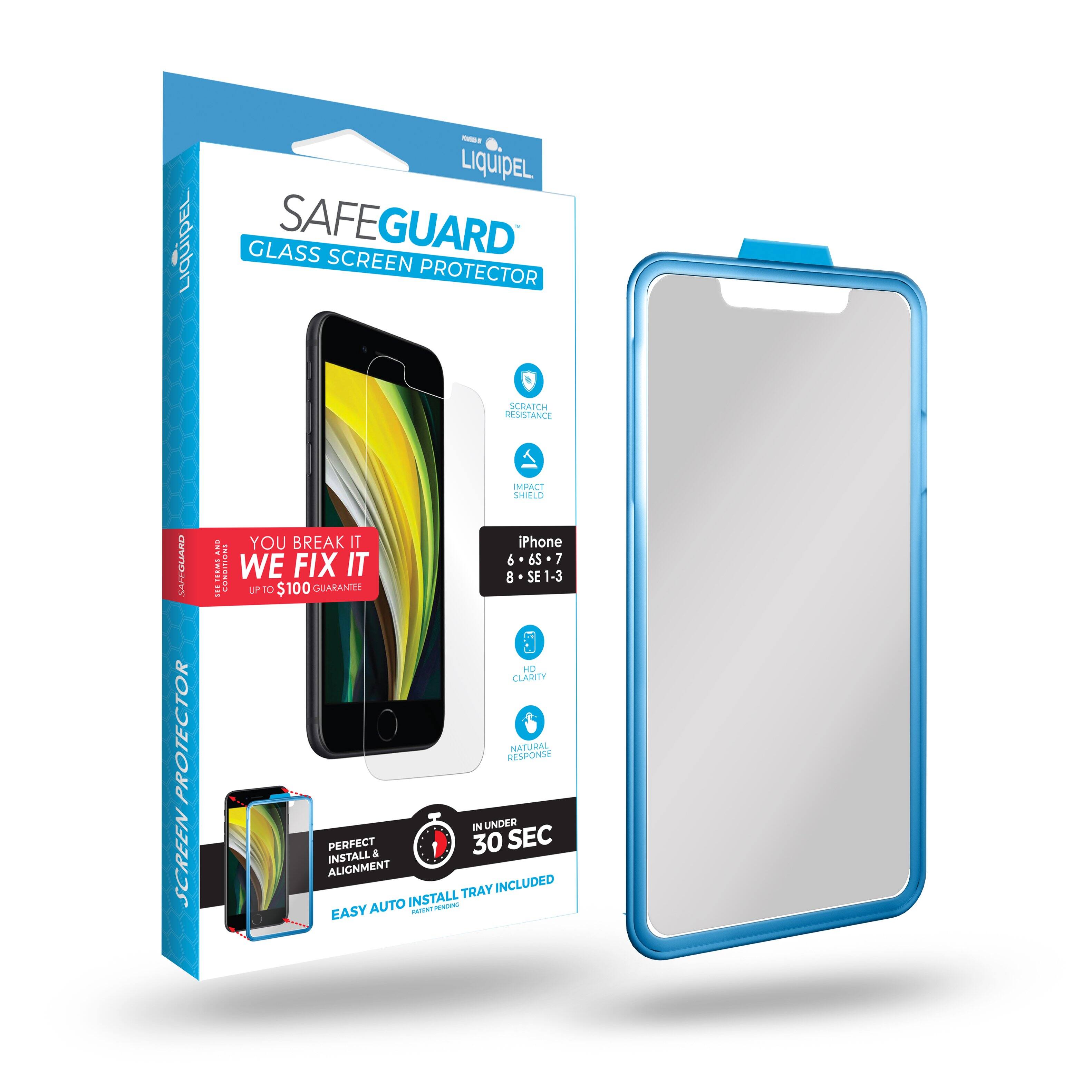 Angle. Liquipel - Safeguard Glass Screen Protector for Apple iPhone 6/ 6S / 7 / 8 / SE - Clear.