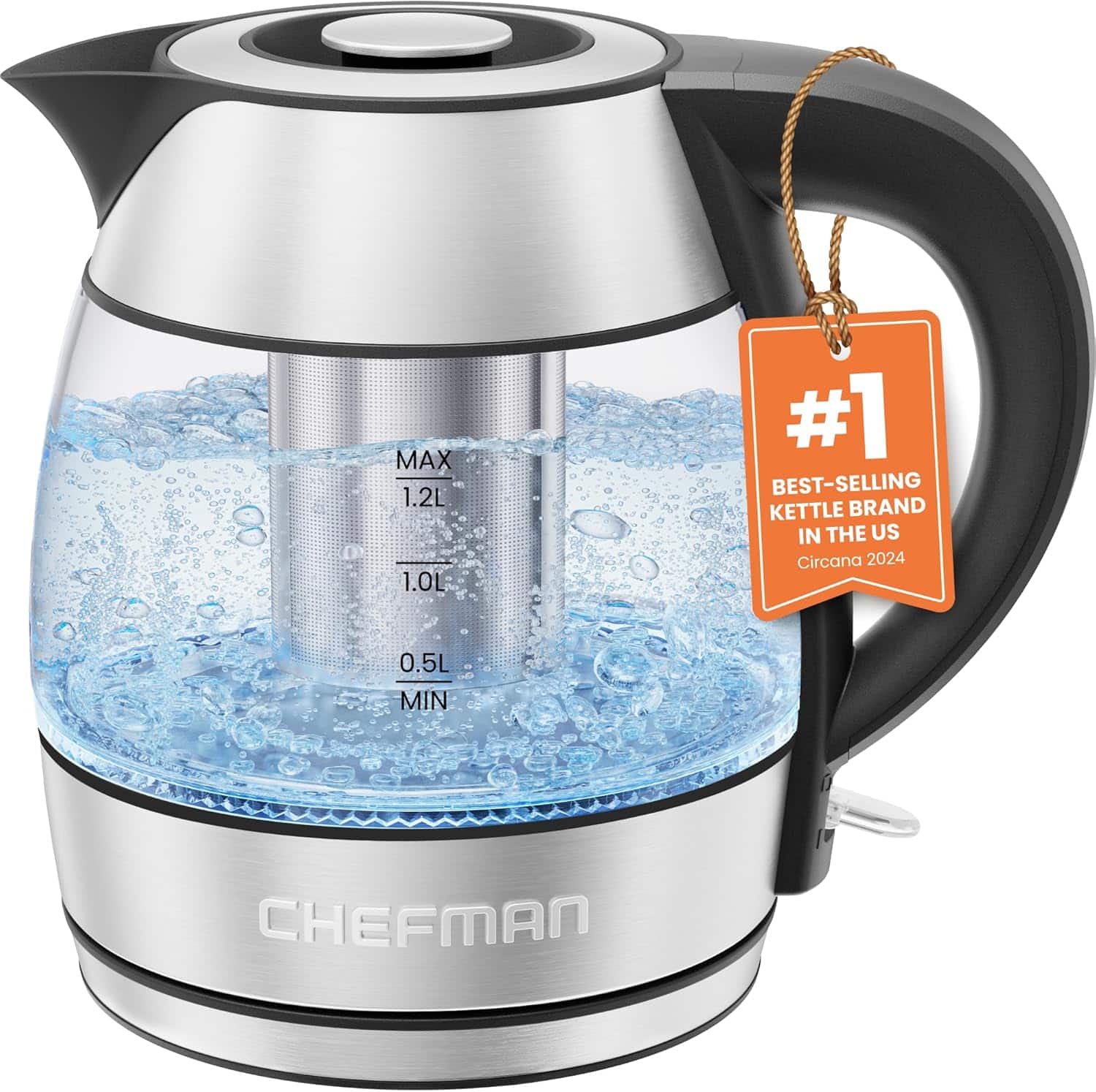 MAX 1.2L
1.0L
0.5L MIN
#1 BEST-SELLING KETTLE BRAND IN THE US
Circana 2024
CHEFMAN