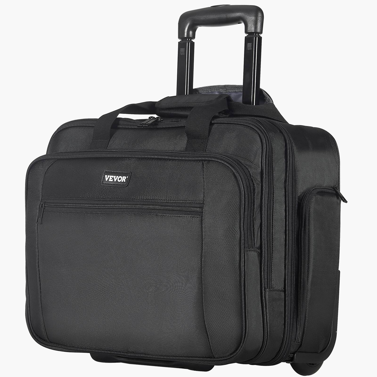 Alt View 5. VEVOR - Rolling Laptop Bag, Fits Up to 17.3 Inch Laptop, Wheeled Briefcase, Roller Computer Tote Bag - Black.