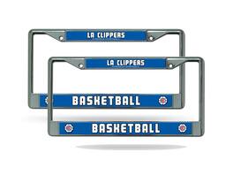 Rico Industries - Los Angeles Clippers NBA (Set of 2) Chrome Metal License Plate Frames - Multi