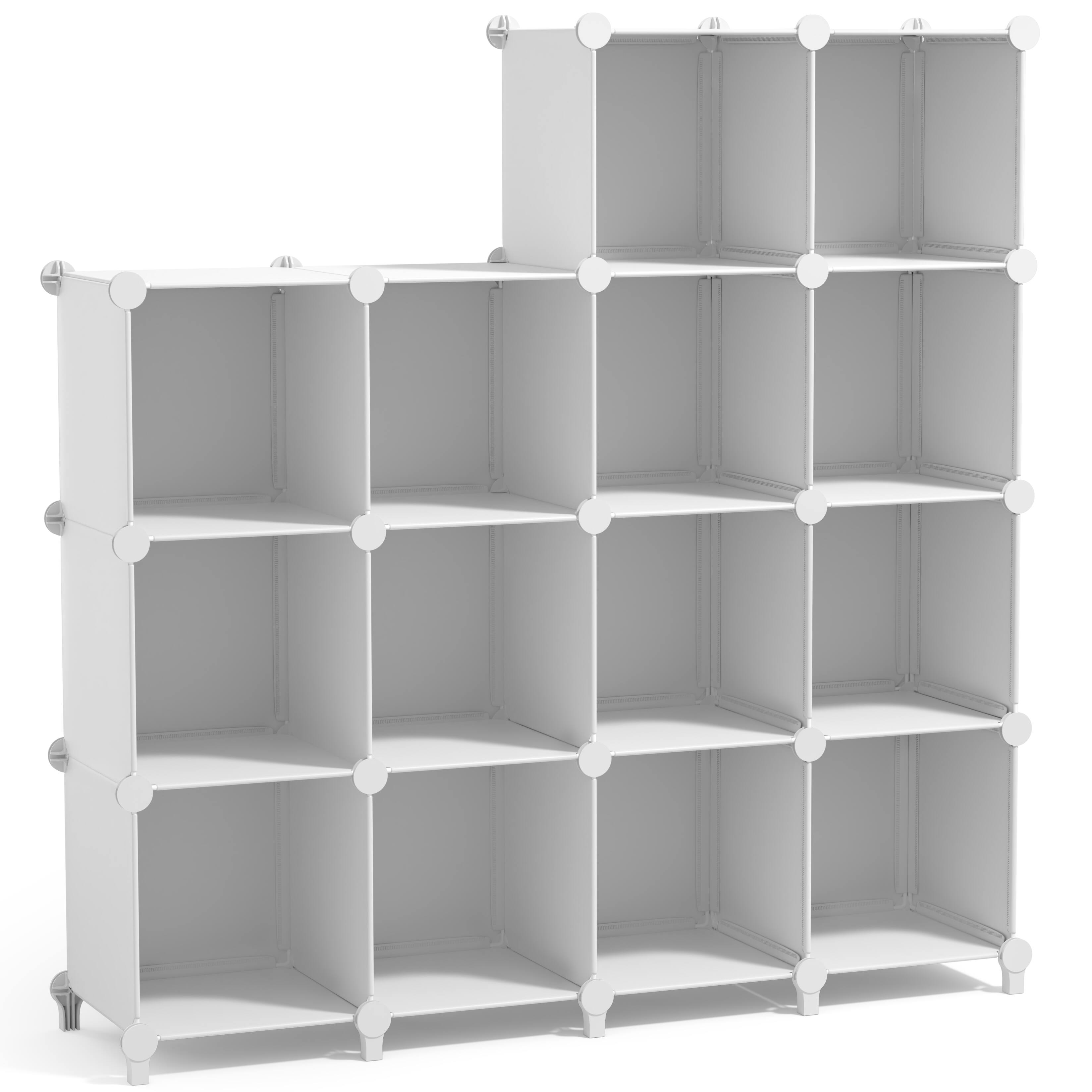 Angle. Sorbus - Sorbus 14 Cube Storage Organizer –Waterproof Cubby Shelf - Closet, Toys, Books, Shoes, Décor –Bedroom, Living Room, Kids - White.