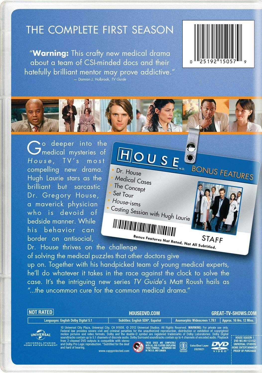Back. House: Season 1 [DVD].