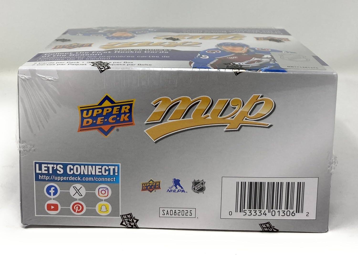 L 200120 HUCKEN the FireE HODKIe Cards Cates tnu 8eaeo nee len premieres cartes de 9 Cateca a saiSoNI LA d0 1ArOR B8P Pack - d DEP can  Paquet quoLe par Bolta 59 581713ING UPPER mop D.E-C.K  LET'S CONNECT! http://upperdeck.com/connect UPPER NHL DE.C-K f X NHLPA P SA082025 0 53334 01306 2 PPER DE-C-K