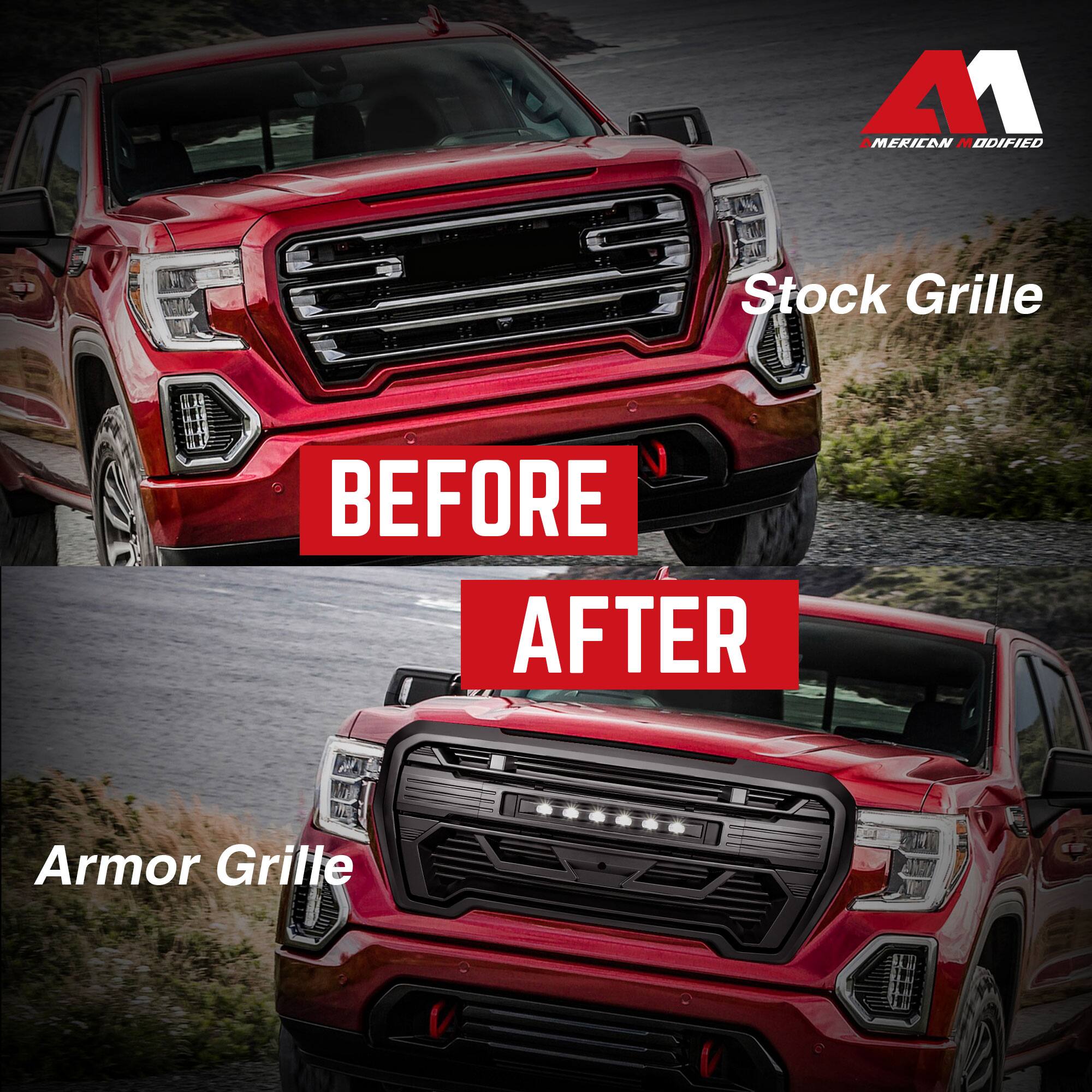 **Before**

Stock Grille

**After**

Armor Grille

American Modified
