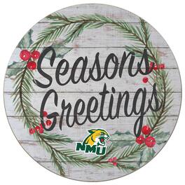Jardine - Northern Michigan Wildcats 20'' x 20'' Season's Greetings Circle - White