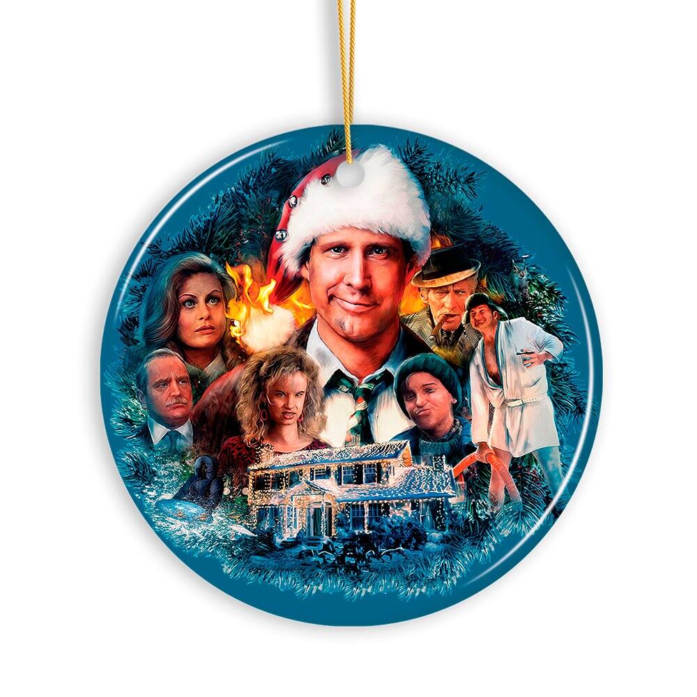 Front. OrnamentallyYou - Christmas Vacation Mural Artistic Christmas Ornament Full Crew - Multi-colored.