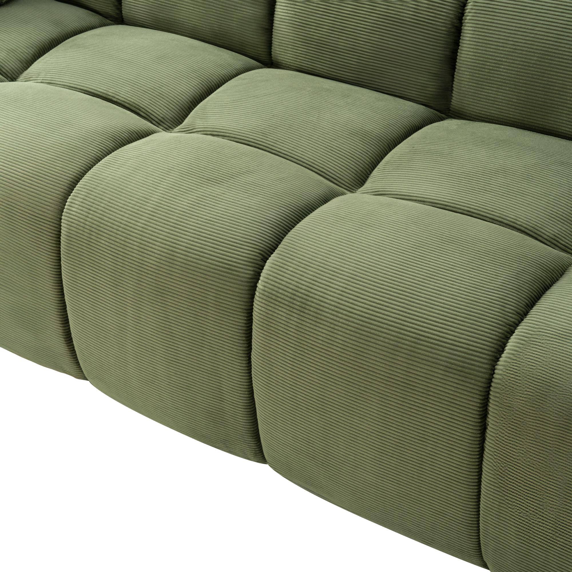 Alt View 3. Boyel Living - 98.4-Inch Corduroy 3-Seat Cloud Floor Sofa with 2 Pillows - Green.